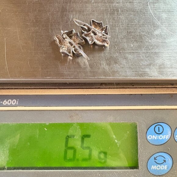 VTG Sterling Silver 925 Turquoise Bow Design Dangle Earrings 1.25" Length - Picture 9 of 9